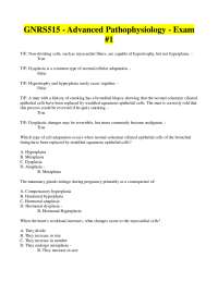 GNRS515 - Advanced Pathophysiology - Exam #1