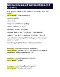 Gen Surg Exam 3/Final Questions And Answers