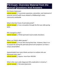 PSI Exam: Overview Material from the Manual Questions And Answers