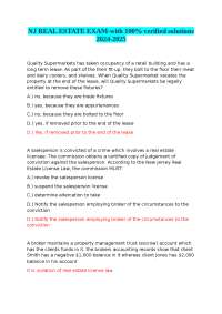NJ REAL ESTATE EXAM-with 100% verified solutions 2024-2025