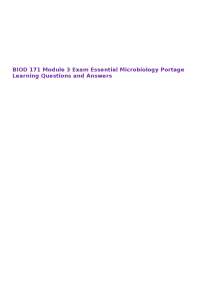 BIOD 171 Module 3 Exam Essential Microbiology Portage Learning Questions and Answers