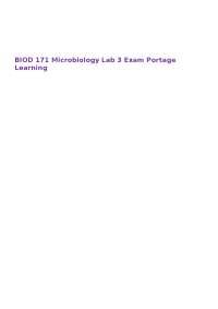 BIOD 171 Microbiology Lab 3 Exam Portage Learning