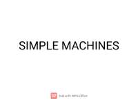 Simple machines _mechanics