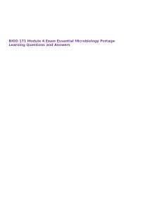BIOD 171 Module 4 Exam Essential Microbiology Portage Learning Questions and Answers