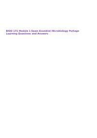 BIOD 171 Module 1 Exam Essential Microbiology Portage Learning Questions and Answers