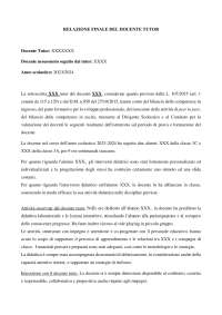 Relazione finale del docente tutor