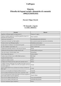 Filosofia dei legami sociali e dinamiche di comunità - 701 domande e risposte