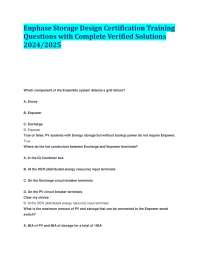 Enphase Storage Design Certification Training Questions with Complete Verified Solutions 2