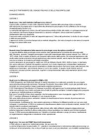 domande aperte paniere esame Analisi e trattamento del disagio psichico