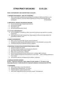 Etyka Pracy Socjalnej, zagadnienia, praca socjalna, UAM