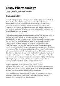 Drug absorption summary