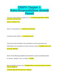 CBSPD Chapter 1: Roles/Responsibilities Questions and Answers Already Passed