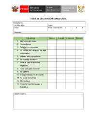 Ficha de observación conductual para colegio