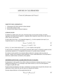 relazione calorimetria laboratorio 1