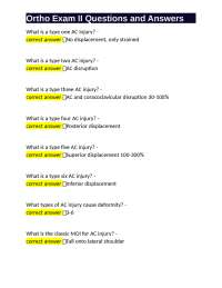Ortho Exam II Questions and Answers