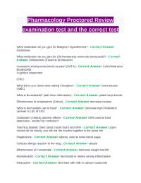 Pharmacology Proctored Review examination test and the correct test