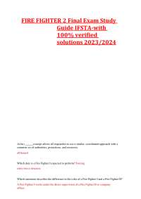 FIRE FIGHTER 2 Final Exam Study Guide IFSTA-with 100% verified solutions 2023/2024