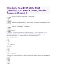 Wonderlic Test 2024-2025. Real Questions and 100% Correct, Verified Answers. Graded A+