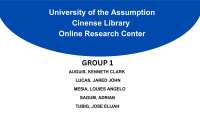 University of the Assumption Online Research Center Project