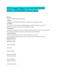 FIT Exam Prep IAAI QUESTIONS AND ANSWERS 2024/2025 NFPA 921