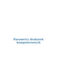 Parametry drukarek komputerowych