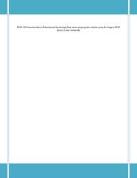 EDUC 220 Introduction to Educational Psychology final exam study guide solution prep for A