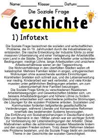 Die Soziale Frage Informationen und Aufgaben