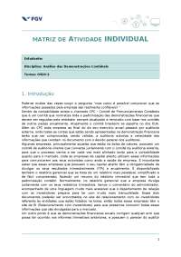 Análise Demonstrações Contábeis