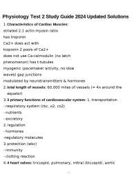 Physiology Test 2 Study Guide 2024 Updated Solutions