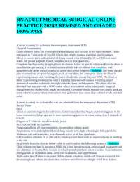 RN ADULT MEDICAL SURGICAL ONLINE PRACTICE 2024B REVISED AND GRADED 100% PASS