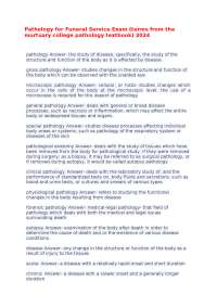 Pathology for Funeral Service Exam (terms from the mortuary college pathology textbook) 20