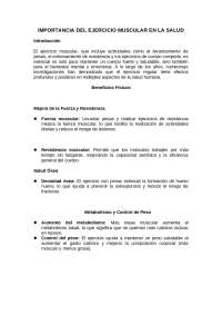 IMPORTANCIA DEL EJERCICIO MUSCULAR EN LA SALUD