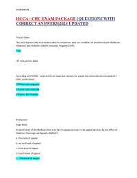 HCCA - CHC EXAM PACKAGE (QUESTIONS WITH  CORRECT ANSWERS)2024 UPDATED