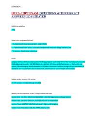 HCCA-CHPC EXAM (QUESTIONS WITH CORRECT  ANSWERS)2024 UPDATED