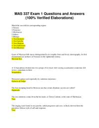 MAS 337 Exam 1 Questions and Answers (100% Verified Elaborations)