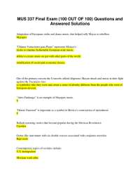 MUS 337 Final Exam (100 OUT OF 100) Questions and Answered Solutions