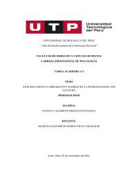 Análisis Crítico Comparativo de Teorías de la Personalidad - Prof. Aponte