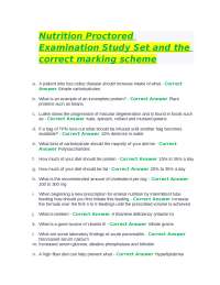 Nutrition Proctored Examination Study Set and the correct marking scheme