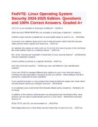 FedVTE- Linux Operating System Security 2024-2025 Edition. Questions and Answers. Grade A+