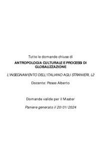 Chiuse 2025 ANTROPOLOGIA CULTURALE E PROCESSI DI GLOBALIZZAZIONE Pesce Alberto Master