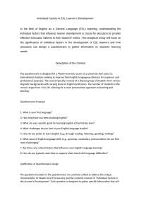Individual Factors in ESL Learner's Development