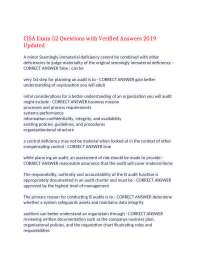 CISA Exam 52 Questions with Verified Answers 2019