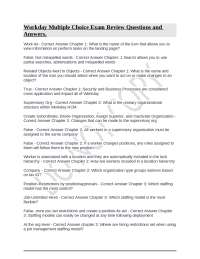 Workday Multiple Choice Exam Review Questions and Answers