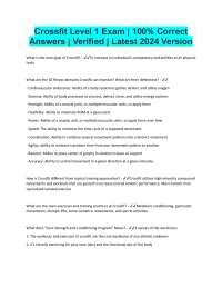 Crossfit Level 1 Exam | 100% Correct Answers | Verified | Latest 2024 Version