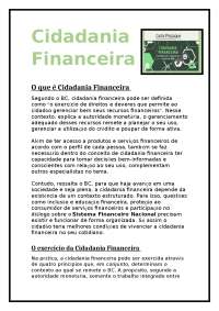 Cidadania Financeira: Estratégias e Desafios no Brasil - Prof. Mateus Rosada