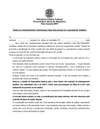 Termo de Consentimento Informado para Realização de Laqueadura Tubária