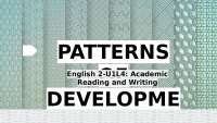 Patterns of Development in Academic Writing