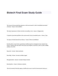 Biotech Final Exam Study Guide