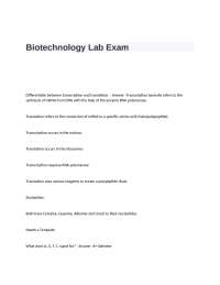 Biotechnology Lab Exam