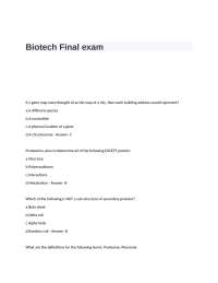 Bioinformatics and Biotechnology Concepts